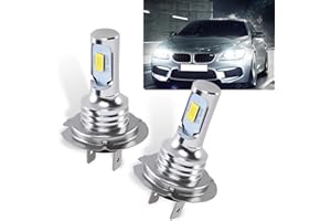 icykale Pack-2 Car H7 LED Fog Light, 3570 2SMD 360 Degree High Brightness Wide Angle Lighting Driving Light, Plug and Play Alloy Lamp Body Long Life Bulb Replacement, Universal for Cars (White)