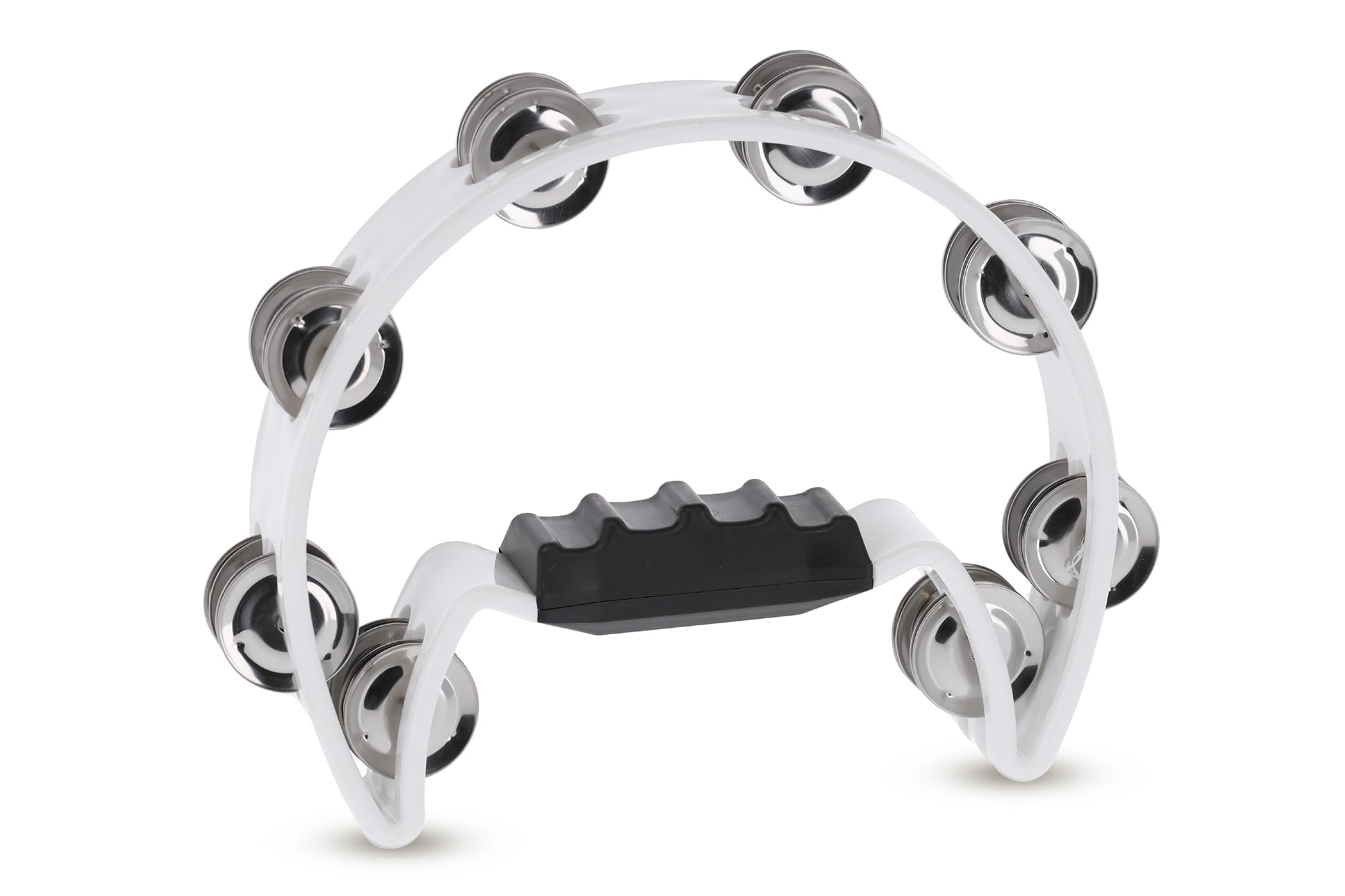 GEWA jingle wreath half moon - 16-pairs of chrome-plated jingles - double row - color white