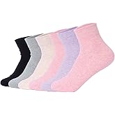 Women's Diabetic Socks – 6 Pairs, Non-Binding, Soft Cotton, Comfort Fit, Breathable & Trendy, Made in Korea, Size 5-9