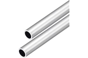 DMiotech 2Pack (12mm OD x 10mm ID) 6063 Aluminum Round Tube 250mm Length Industry Metal Tubing for Machinery Frame Construction DIY Projects
