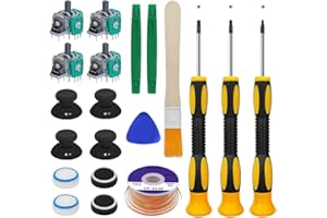 DLAND 19 Pcs Joysticks Replacement Parts Kit Compatible with Xbox One Controllers, Include Bumper Buttons, Replacement Thumbs