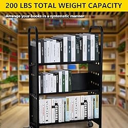 Book Cart, Three Layer Single Sided V-Shaped