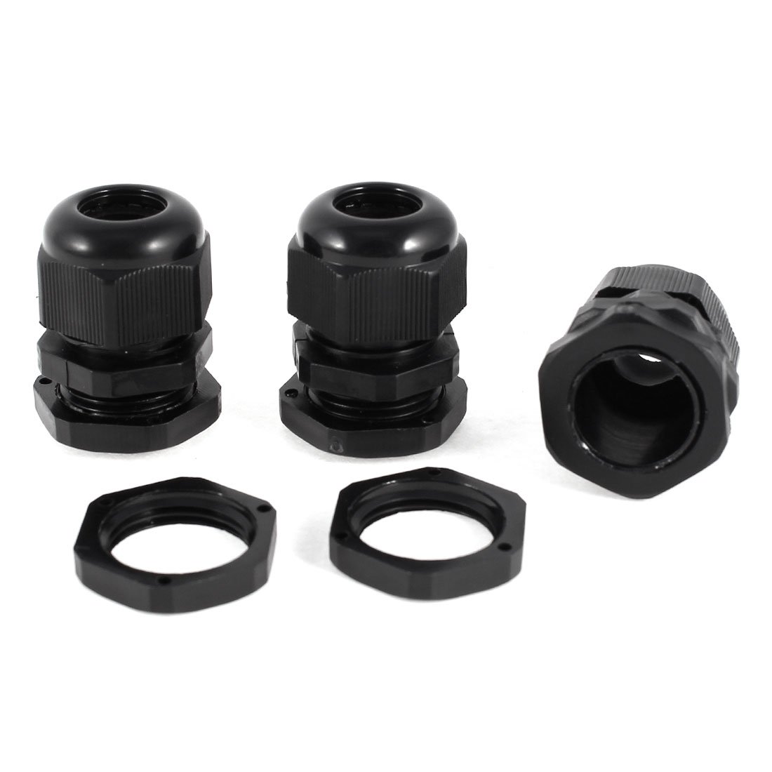 sourcing map 3 Pcs M20x1.5 Waterproof Connector 6-12mm Cable Stuffing Gland Black