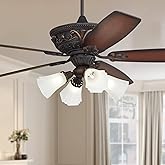 Casa Vieja 60" Montego Industrial Rustic Indoor Ceiling Fan with LED Light Oil Rubbed Bronze Shaded Teak Frosted Glass for Li