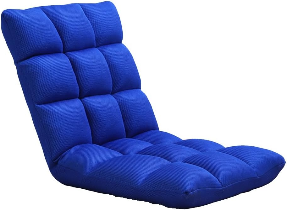 SunLoungers FEIFEI Adjustable Folding Lazy Sofa 6-Position Relax Chair Floor Cushion Multiangle Couch Beds For Watch TV/Gaming/Midday Rest/Nap Collapsible (color : Blue)
