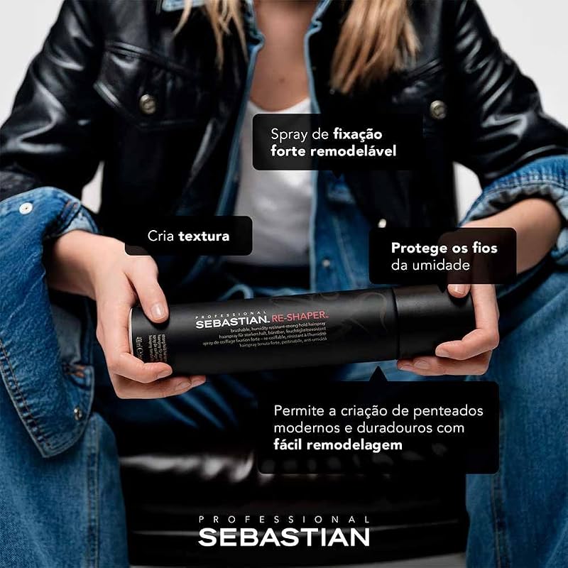 Sebastian Professional Re-Shaper | Laca | Fijación fuerte y táctil |Resistente a la humedad |Para todo tipo de cabello, 400 ml