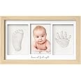 Baby Hand and Footprint Kit - Clay Handprint Keepsake Frame, Newborn Nursery Picture Frame, Personalized New Mom Gifts for Ba