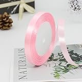 ZHIHUI Pink Satin Ribbon 10mm 22m Wedding Craft Gift Wrapping view 2