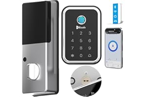 Blusafe Fingerprint Door Lock 4-in-1 Entry Door Locks Smart (Brushed Nickel)