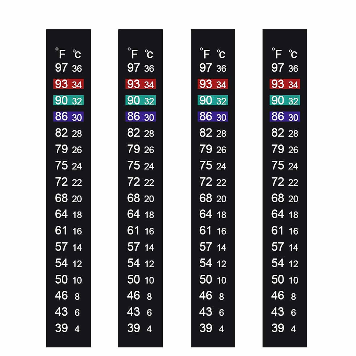 Photo 1 of Jansamn Brewing Thermometer Strip Adhesive Strip Thermometer Aquarium Thermometer Sticker Thermometer Sticker for Fish Tank/Kombucha 39? to 97? & 4? to 36?