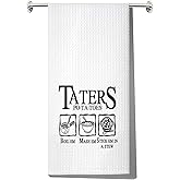 LEVLO Funny Potato Taters Kitchen Tea Towel - Samwise Gamgee Gift (Taters Towel)