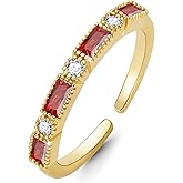 Nymerianoble Birthstone Rings for Women, Gold Rings for Women Non Tarnish Valentines Day Gifts for Her Mothers Day Gifts for Mom Anniversary Gold Jewelry