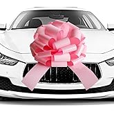 20 Inch Big Car Bow,1 Pc Giant Present Bow for Large Gift Wrapping New Houses Huge Present Birthday Christmas Decor (Pink)