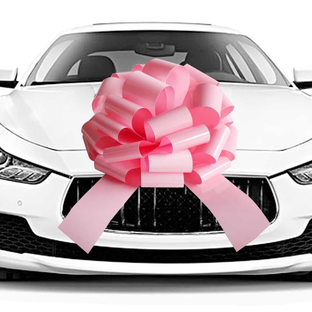 Photo 1 of 20 Inch Big Car Bow,1 Pc Giant Present Bow for Large Gift Wrapping New Houses Huge Present Birthday Christmas Decor (Pink)