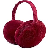 RUIKUNA Winter Ear Muffs Women Fuzzy Earmuffs Faux Fur White Ear Warmers Girls Black Warm Ear Covers Fluffy Cute Pink Large