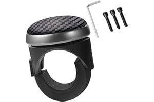 Voroly Silicone Power Handle,Car Steering Wheel Knob Spinner Carbon Fiber Texture and Built-in Bearings,Suitable for Cars, Trucks & Others (Black)