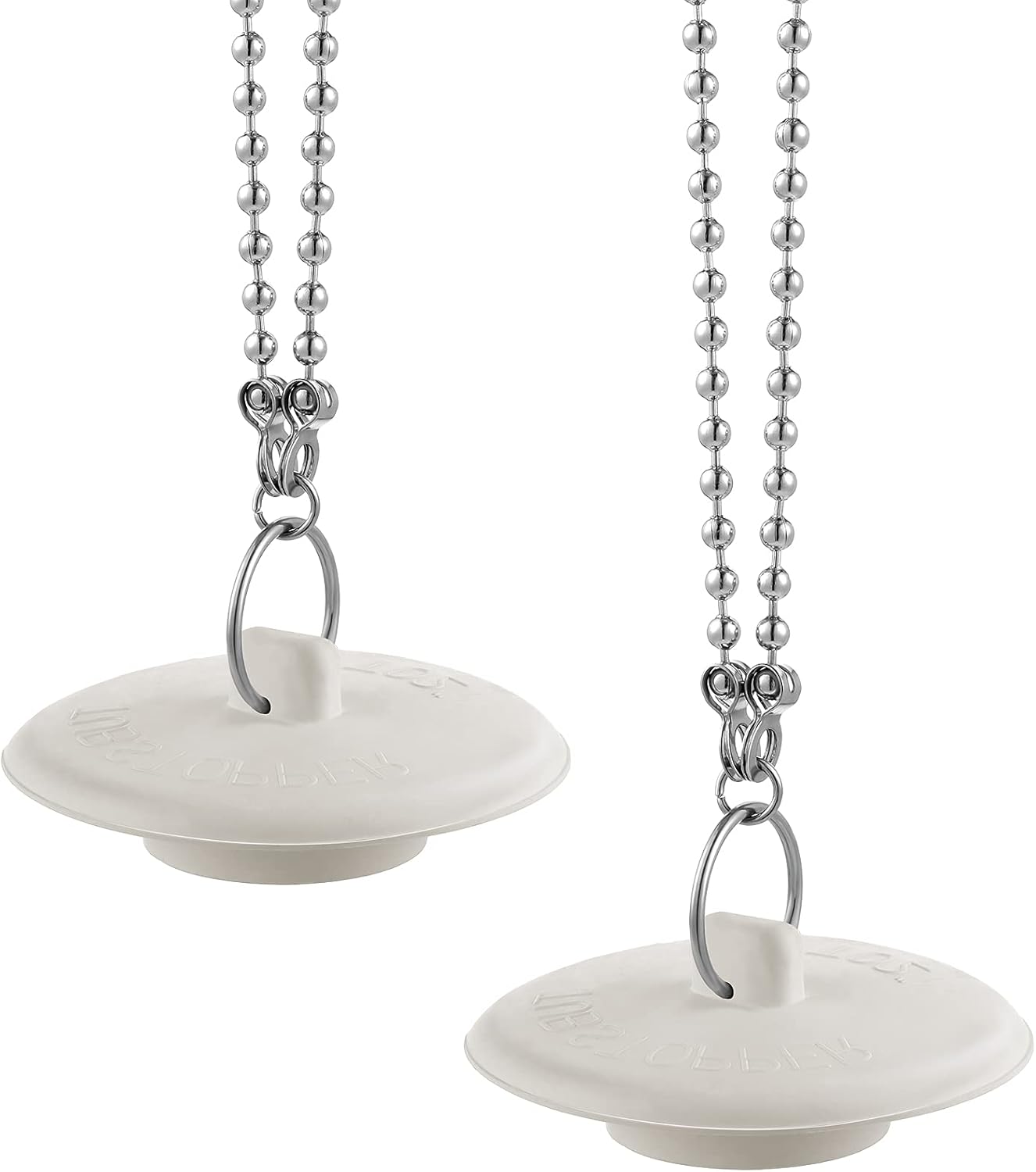 Honoson 2 Pieces Rubber Bath Tub Stopper Bath Plugs, Sink Plug Rubber Drain Stopper Kitchen Sink Plug with 2 Pieces 304 Stainless Steel Round Beaded Chain for 1-1/2 Inch to 2 Inch: Home & Kitchen