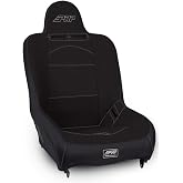 PRP Seats Premier High Back Suspension Seat - Fixed Back Off-Road Seat for Jeep, Buggy, Rock Crawler, Trail Rig &amp; Daily Driver | Medium Containment, Vinyl Suspension Liner - Black Tweed (1 Seat)