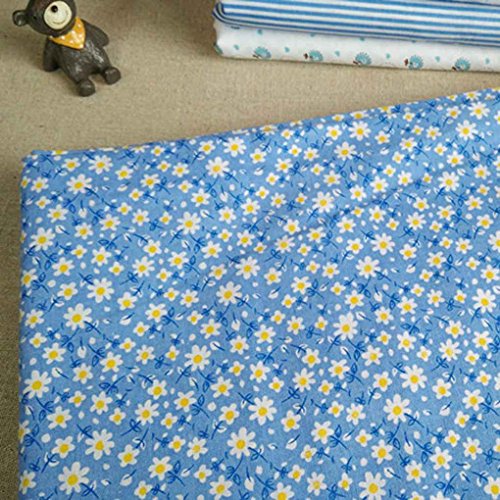 Stevlogs 7pcs Blue Series Cotton Fabric Flower Floral Pattern Sewing Textile Material for DIY Patchwork Bedding
