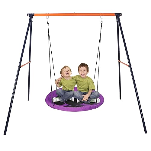 ZENY Kids Playground Swing Set Outdoor Backyard, 40 Inch Saucer
