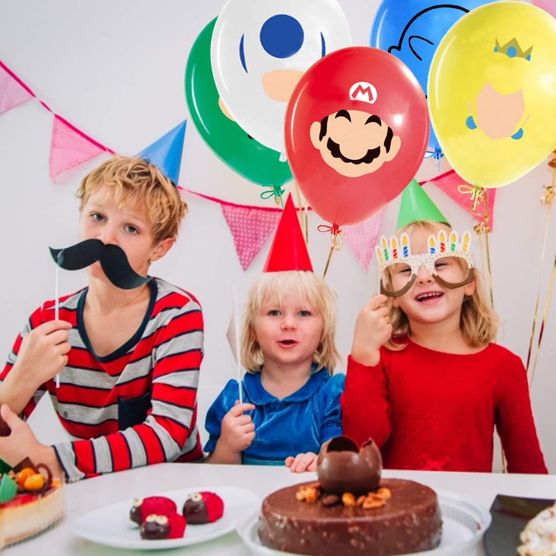 YUESEN Super Mario Party Supplies 20pcs Mario Birthday Balloons for Super Mario Party Favors, 5 Different Patterns 12-inch Ballons for Kids, Boys, Girls Birthday Party Decoration Supplies - Image 4