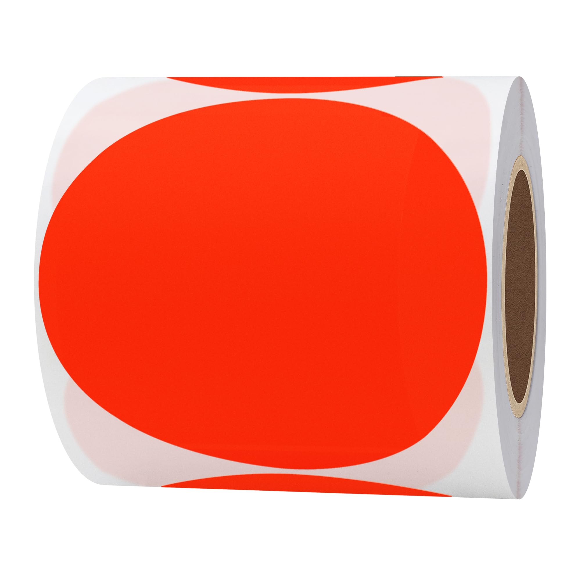 Hylabelest Fluorescent Red Round Stickers 4 Inch Color Coding Dots Labels Total 100 Per Roll (Fluorescent Red, 4")