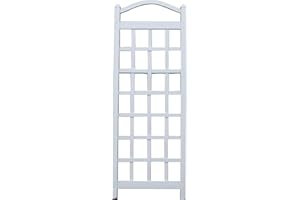 DURATREL Dura-Trel Cambridge Vinyl Trellis, Outdoor Plant Support Frame, 28" x 75", White - Decorative Grid-Style Lattice for Climbing Vines & Flowers, Use Against Walls, Fences or Freestanding