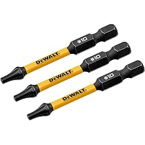 DEWALT FLEXTORQ T10 Impact Ready Torx Bits – 3-Pack, 1/4" Hex Shank, 2-1/4" Length, 100% More Screws Per Bit Vs Previous Gen