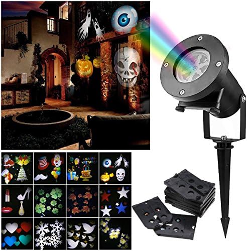Christmas Landscape Projector - Halloween Lights Projection Spotlights 12 Lens Pattern LED Lights, Decoration Lights for Holiday, Wedding, Party, Anniversary Day, Sirensky Brand