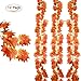 DearHouse 12 Pack Autumn Artificial Silk Maple Leaf Garland Autumn Leaves Garland Hanging Plant for Home Kitchen Thanksgiving Autumns Wedding Decor