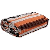 PuTian Merino Wool Blend Blanket - Soft Warm Washable Heavy Large Blanket Throw for Camping Outdoor Bed Couch Patio Van - 87X63 Grey Flame