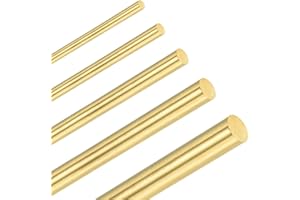 M METERXITY 5-Pack Brass Rod, 1-2.5mm Dia 7.87" H59 Solid Brass Round Rods for Knife Handle Pins Material Knife Making Supplies/Shaft Pins Crafts/Model DIY, Lathe Rivet Dowel Stock Tube