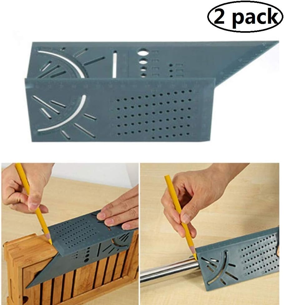 Woodworking Scribe 3D Mitre Angle Measuring Square Size Measure Tool with Gauge Ruler 3D Mitre Angle Measuring Ruler
