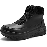 Women's Orthopedic Diabetic Winter Boots: Wide Toe Box Comfortable Arch Support Plantar Fasciitis Leather Oxfords Shoes, Casual Warm Walking Snow Ankle Mid Boots for Neuropathy and Heel Pain Relief