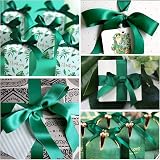 ZSYIULIA 50mm Green Satin Ribbon 22m Thick Gift Wrapping Ribbon view 3