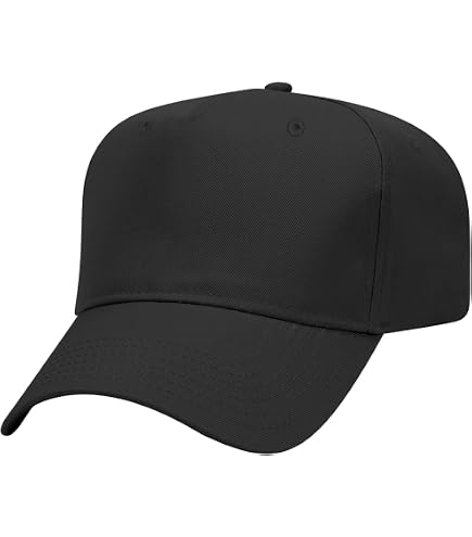Solid Cotton Twill Pro Style Cap - Black at Amazon Men's Clothing