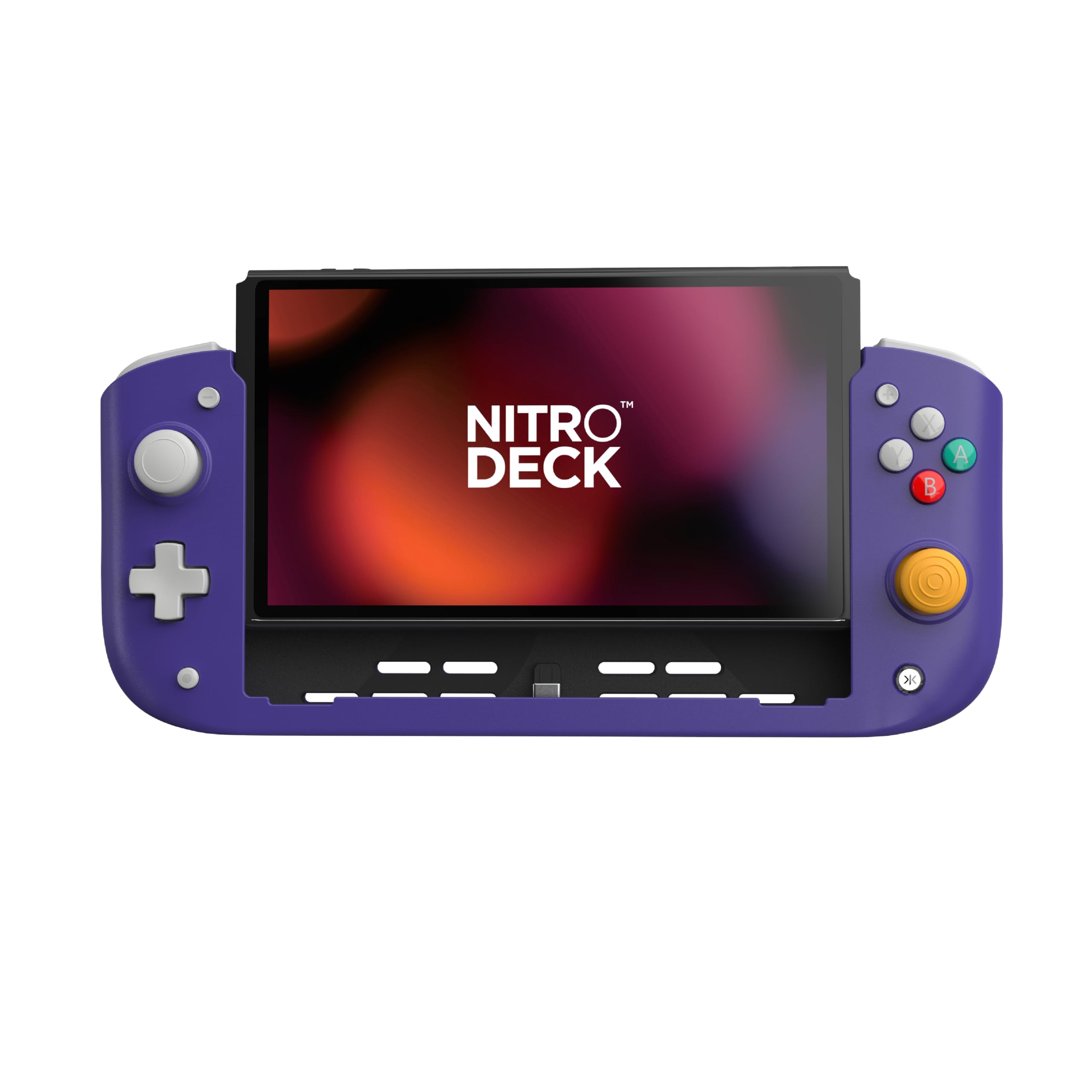 CRKD Nitro Deck - Professional Handheld Deck with Zero Stick Drift for Nintendo Switch and Switch OLED (Retro Purple)