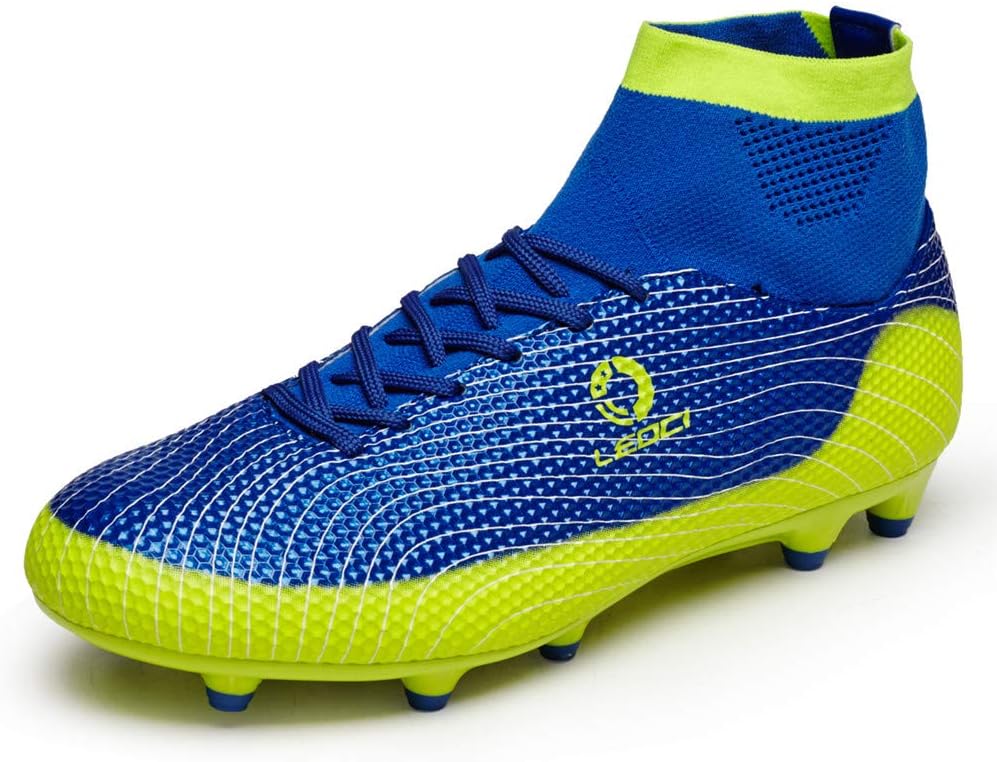 Boys Futsal Football Training Boots, Professional Soccer Shoes, Youth Indoor/Outdoor Competitive high-top Cleats Soccer Shoes