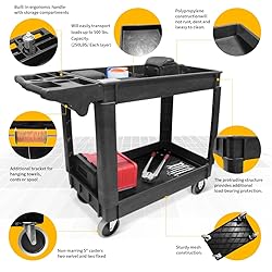 MaxWorks 50993 500-lb Utility Service PP Cart with