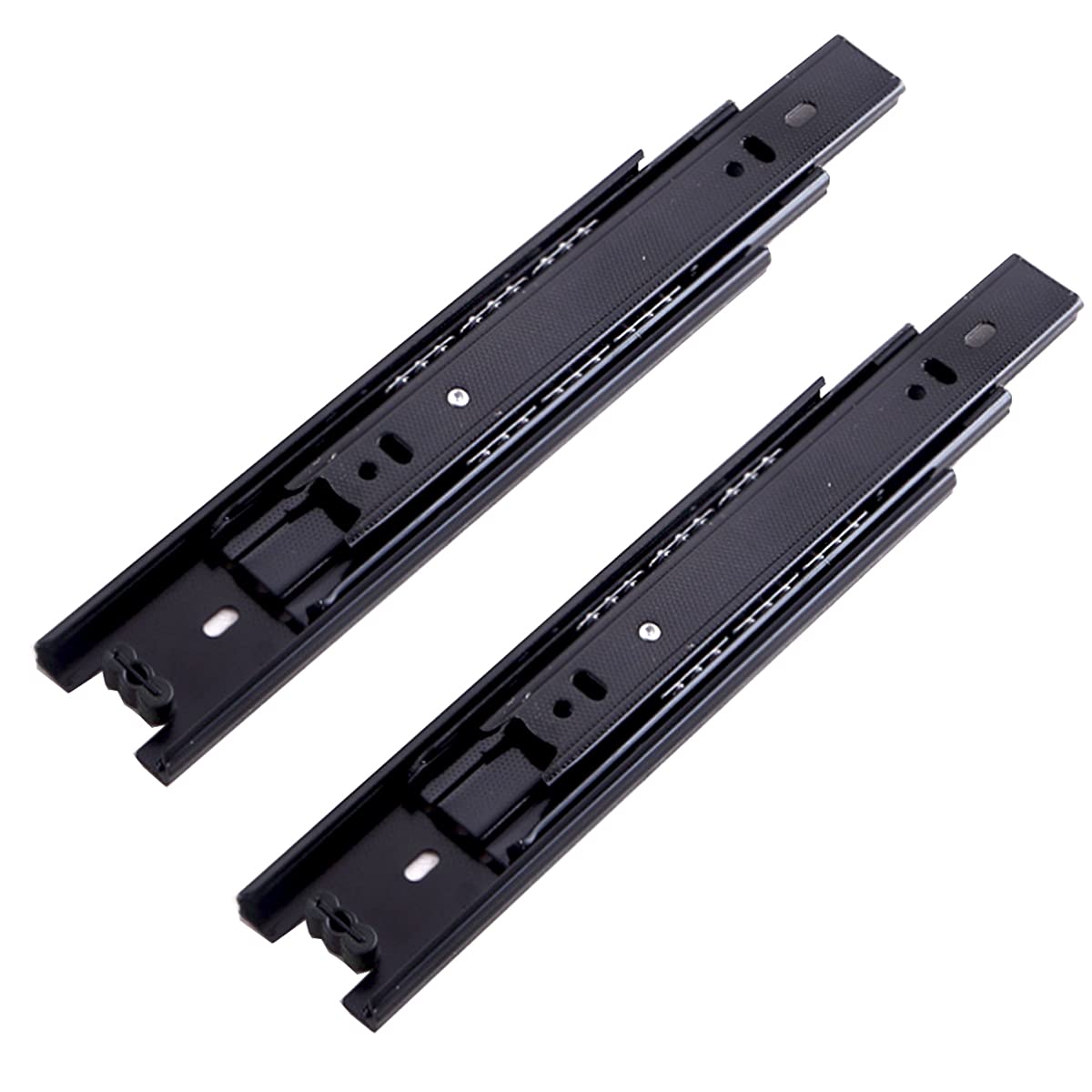 Tianher 2 x 200mm 3 Ply Ball Bearing Drawer Guide Side Mount 45kg Load Capacity Black 1 Pair