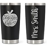 Personalized Tumbler with Straw - Teacher Appreciation Gift for New Teachers - End of Year School Gift