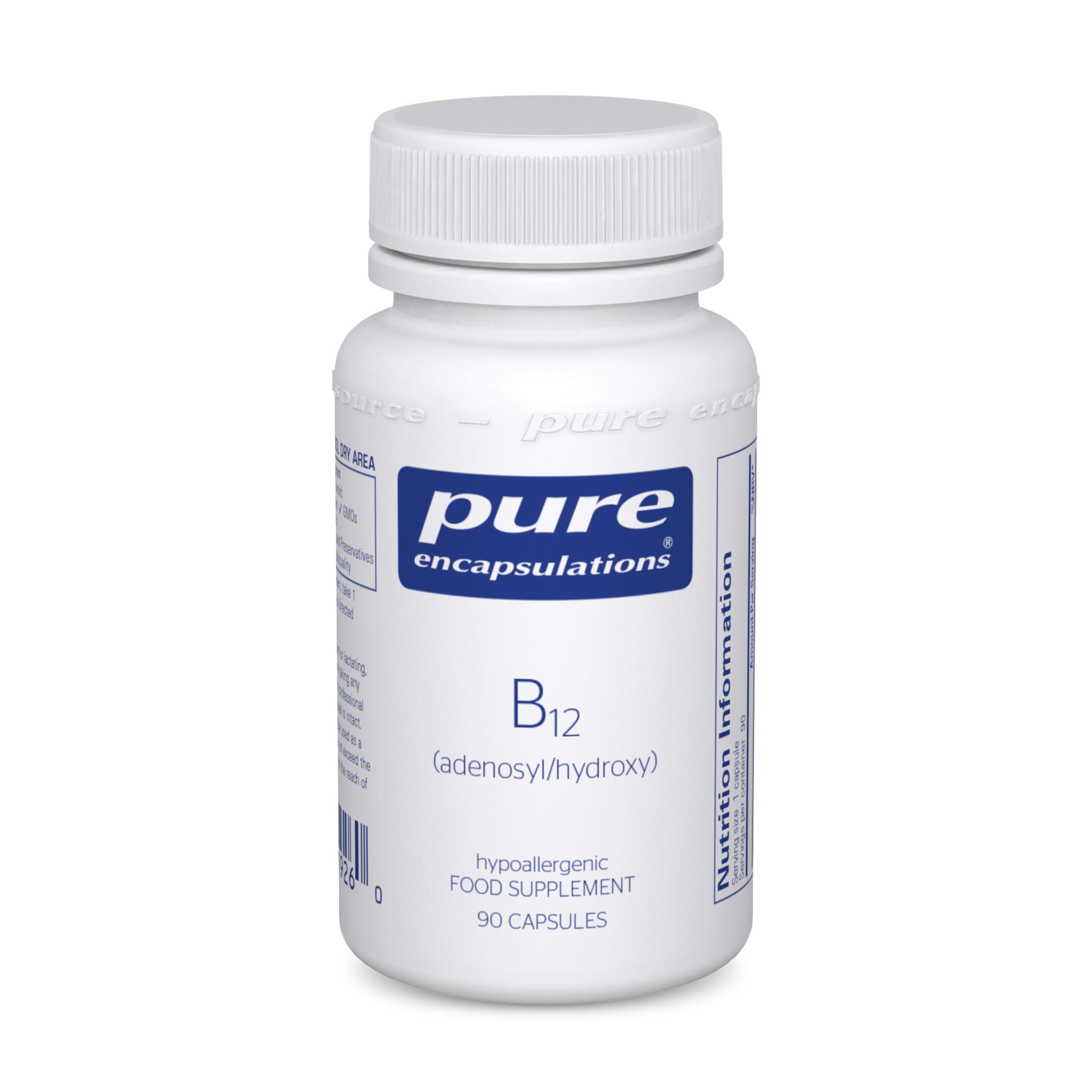Pure Encapsulations B12 (Adenosyl/Hydroxy) - Hypoallergenic Blend with Vitamin B12-90 Capsules