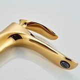 YU XIN Polished Gold Tall Counter Top Basin Mixer Tap Single Handle Brass view 5