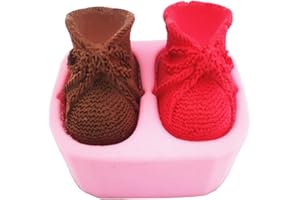 NINEXY 3D Knitted Baby Shoes Silicone Fondant Molds Cake Baking Tool Cake Decorating Sugarcraft DIY Mold Candle Soap Polymer Clay Craft Silicone Mold