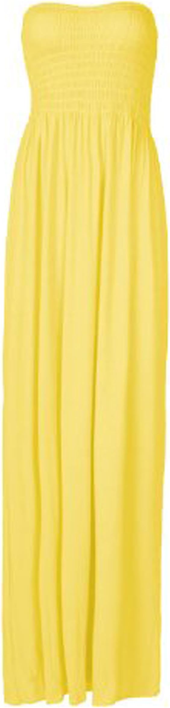 Girls Walk Women's Plain Sheering Boob Tube Bandeau Maxi Dress