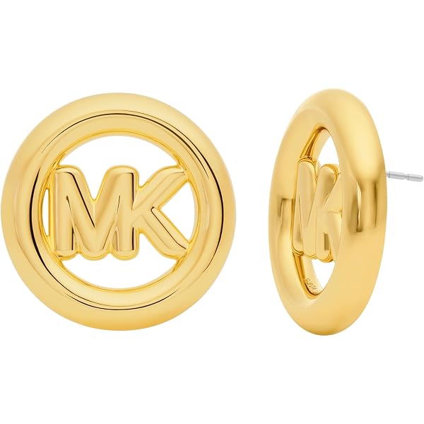 Michael Kors Stainless Steel and Pavé Crystal MK Logo Dangle
