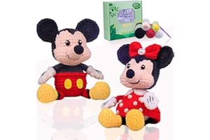 ⅠCROCHET Crochet Kit for Beginners Adult - Mouse Crochet Kit for Kids - Easy Amigurumi Animal Learn to Crochet Knitting kit with Step - by - Step Video Tutorials for Instructions,Yarn,Hooks,Accessories,Gift