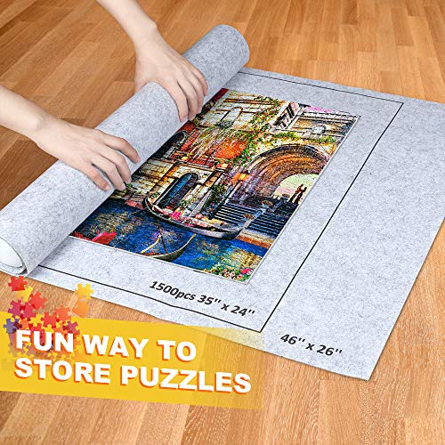 Puzzle Mat Roll Up for Jigsaw Puzzles Upto 1500 Pcs, Jigsaw Puzzles