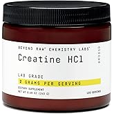 BEYOND RAW Science-Backed Creatine HCl Powder, Lab Grade, for Muscle Strength and Growth, Energy Production, Athletic Performance, Cognitive Support, Cellular Hydration, 120 Servings