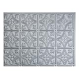 FASÄDE Easy Installation Traditional 1 Argent Silver Backsplash Panel for Kitchen and Bathrooms (18 sq ft Kit)
